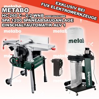 Metabo HC 260 C - 2,2 WNB Hobelmaschine & SPA 1200 W & ALV 1